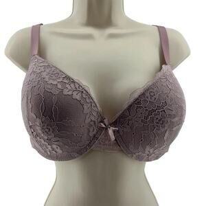 Laura Ashley Pink Purple Lace Nylon Blend Stretch Underwire Bra Women's 40D